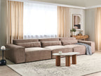3 Seater Modular Fabric Sofa Brown HELLNAR