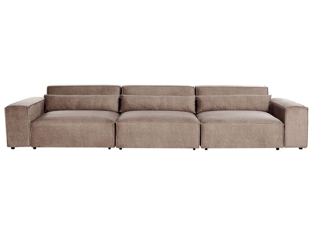 3 Seater Modular Fabric Sofa Brown HELLNAR