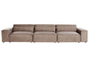 3 Seater Modular Fabric Sofa Brown