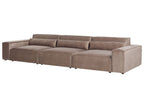 3 Seater Modular Fabric Sofa Brown HELLNAR