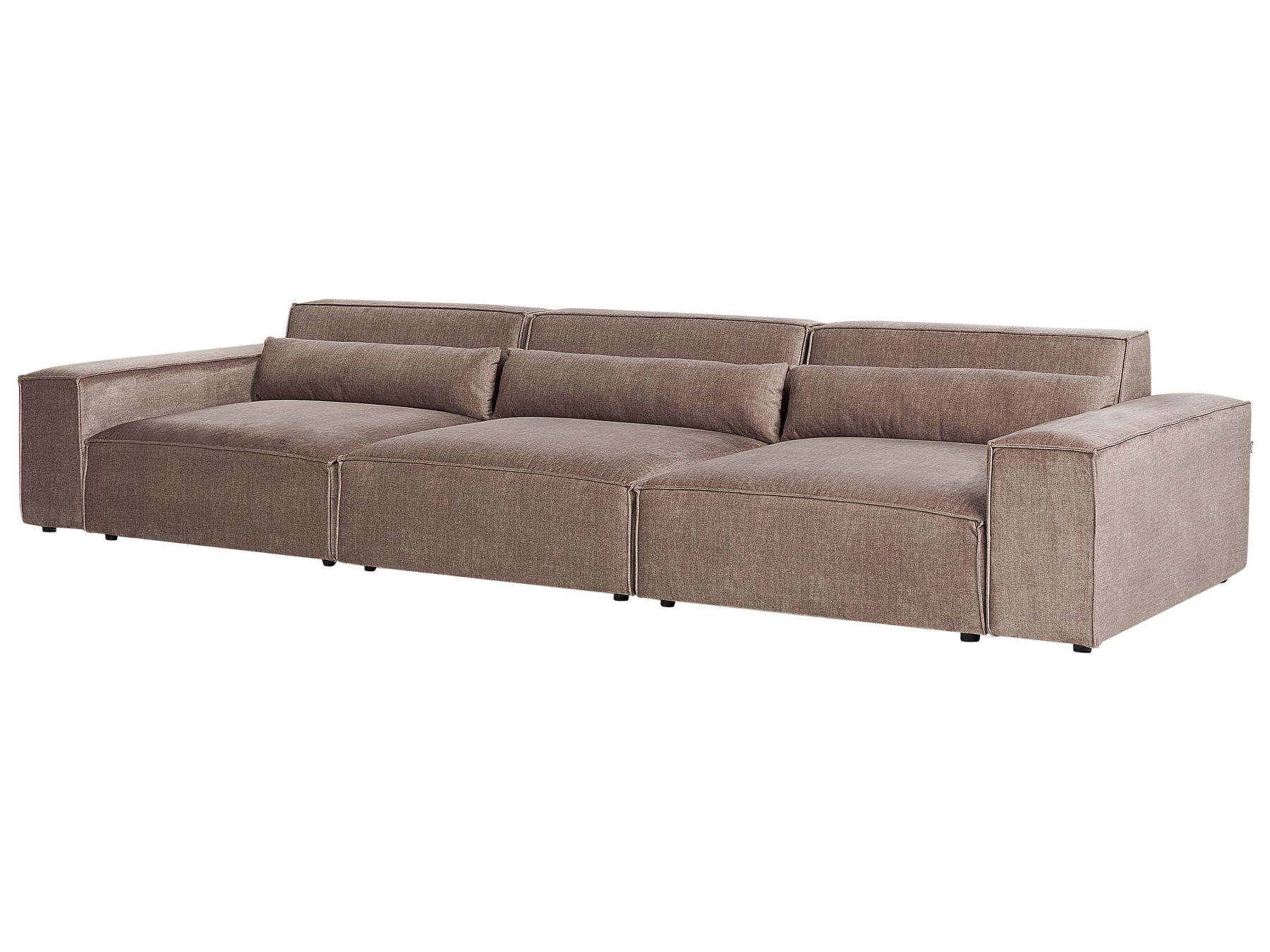 3 Seater Modular Fabric Sofa Brown HELLNAR