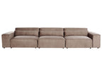 3 Seater Modular Fabric Sofa with Ottoman Brown HELLNAR
