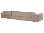 3 Seater Modular Fabric Sofa with Ottoman Brown HELLNAR