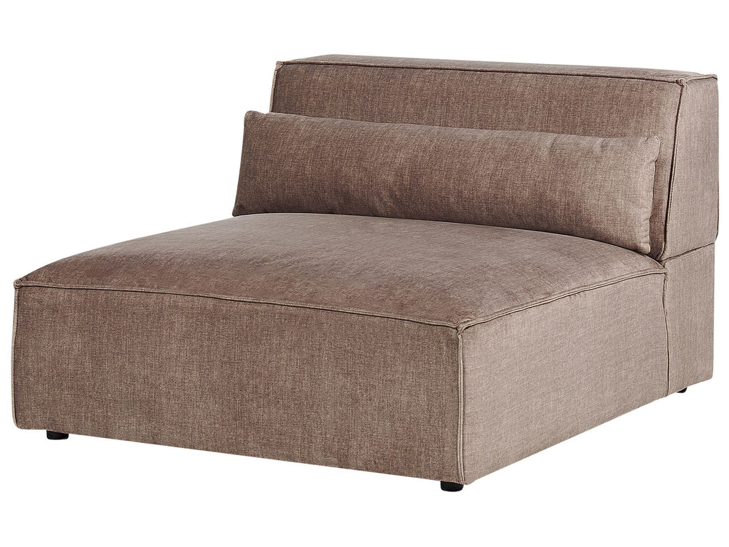 3 Seater Modular Fabric Sofa with Ottoman Brown HELLNAR