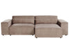 Modular Corner Sofa Fabric Light Brown 2 Seater Left Hand