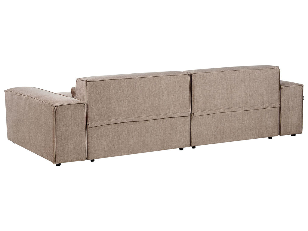 Modular Corner Sofa HELLNAR Fabric Light Brown 2 Seater Left Hand