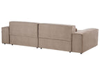 Left Hand 2-Seater Modular Fabric Corner Sofa with Ottoman Brown HELLNAR