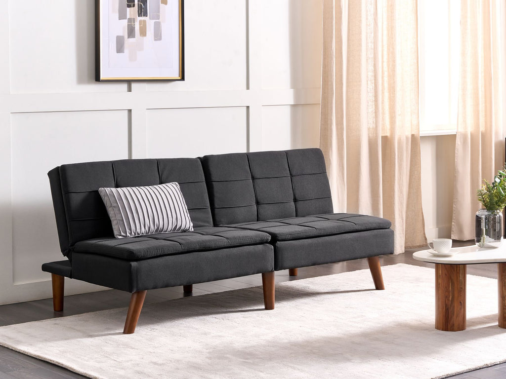 Sofa Bed RONNE Fabric Black 3 Seater