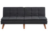 Sofa Bed Fabric Black 3 Seater