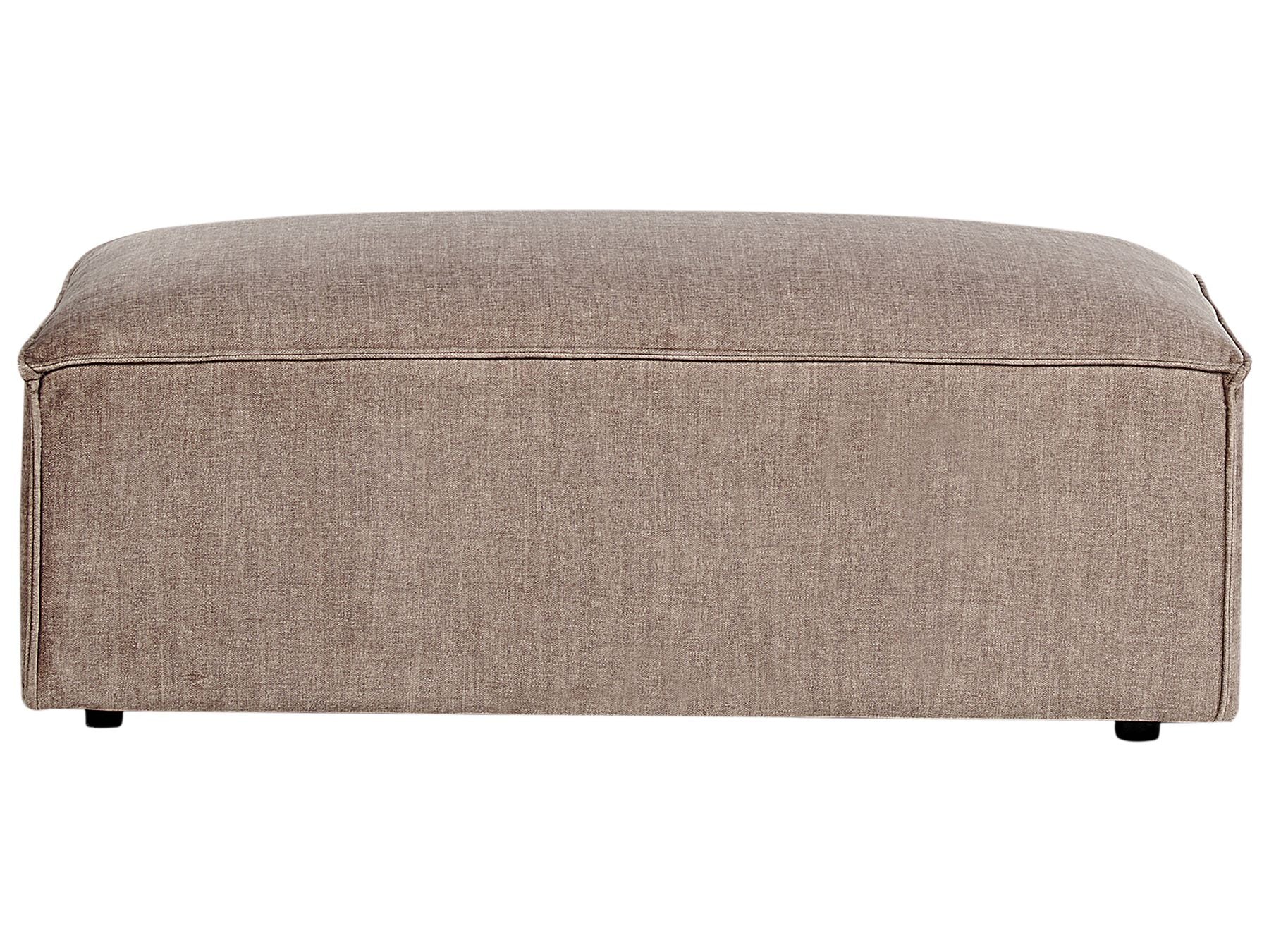 Left Hand 2-Seater Modular Fabric Corner Sofa with Ottoman Brown HELLNAR