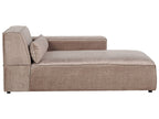 Left Hand 2-Seater Modular Fabric Corner Sofa with Ottoman Brown HELLNAR