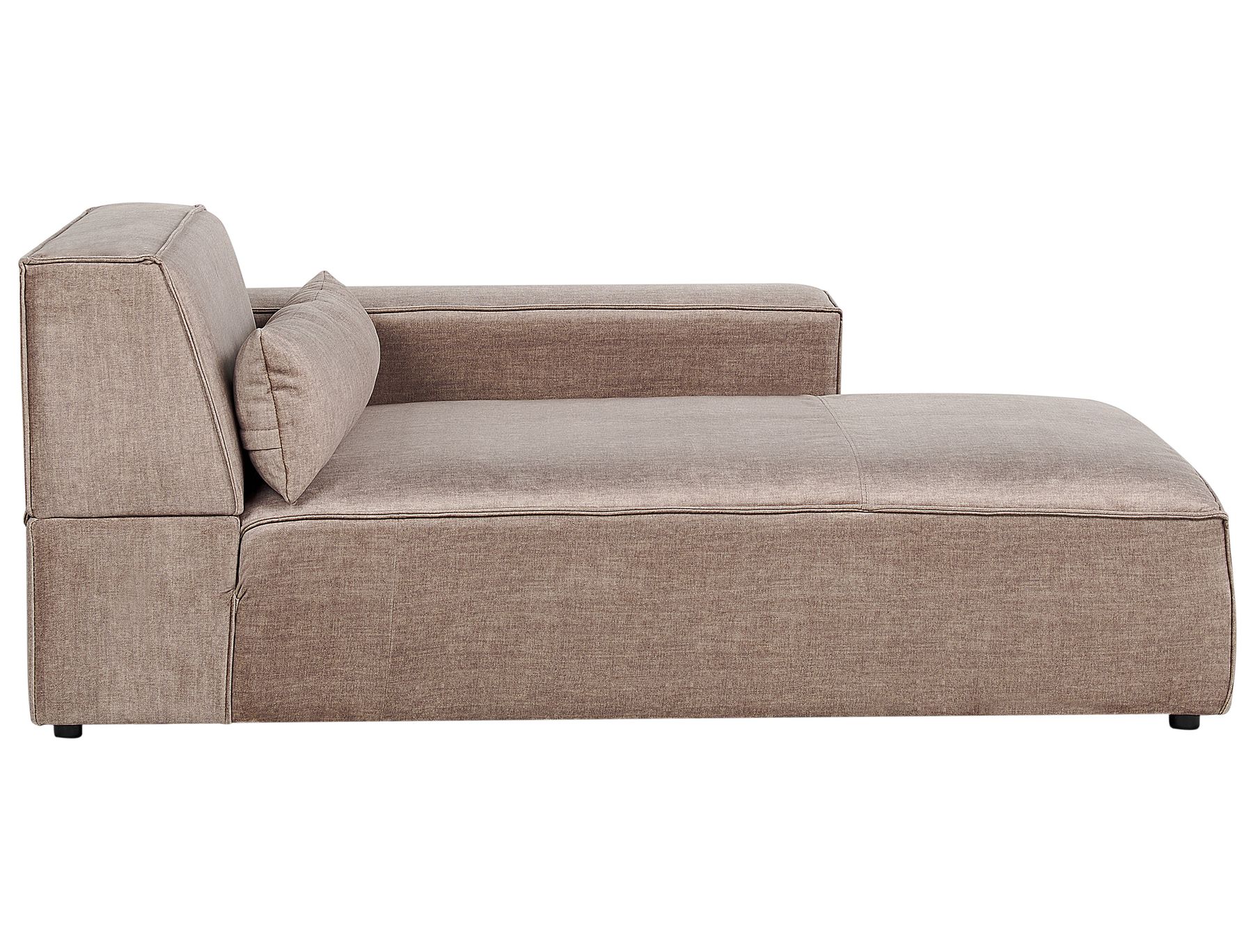 Left Hand 2-Seater Modular Fabric Corner Sofa with Ottoman Brown HELLNAR