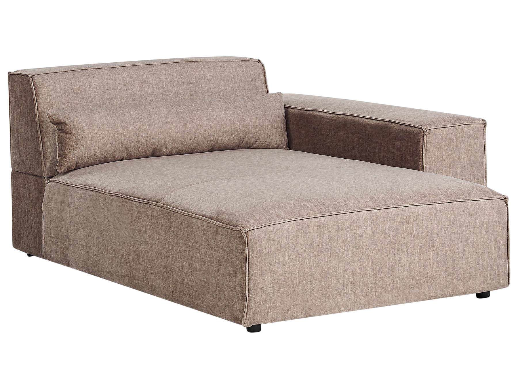 Left Hand 2-Seater Modular Fabric Corner Sofa with Ottoman Brown HELLNAR