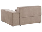 Left Hand 2-Seater Modular Fabric Corner Sofa with Ottoman Brown HELLNAR