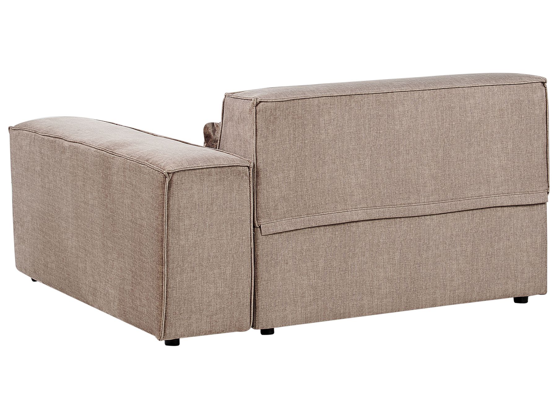 Left Hand 2-Seater Modular Fabric Corner Sofa with Ottoman Brown HELLNAR