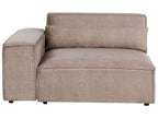Left Hand 2-Seater Modular Fabric Corner Sofa with Ottoman Brown HELLNAR