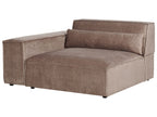 Left Hand 2-Seater Modular Fabric Corner Sofa with Ottoman Brown HELLNAR