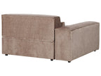 Left Hand 2-Seater Modular Fabric Corner Sofa with Ottoman Brown HELLNAR
