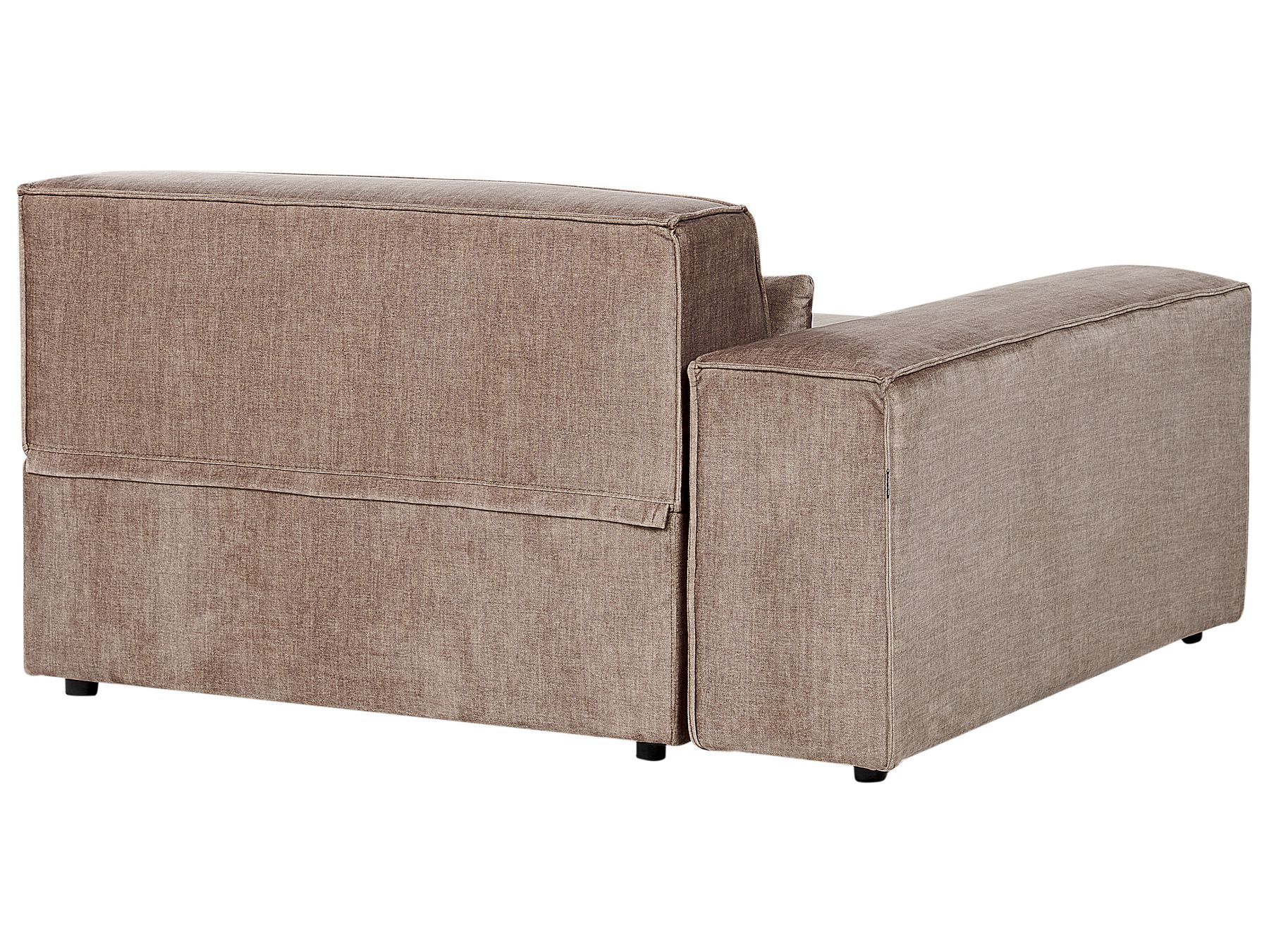 Left Hand 2-Seater Modular Fabric Corner Sofa with Ottoman Brown HELLNAR