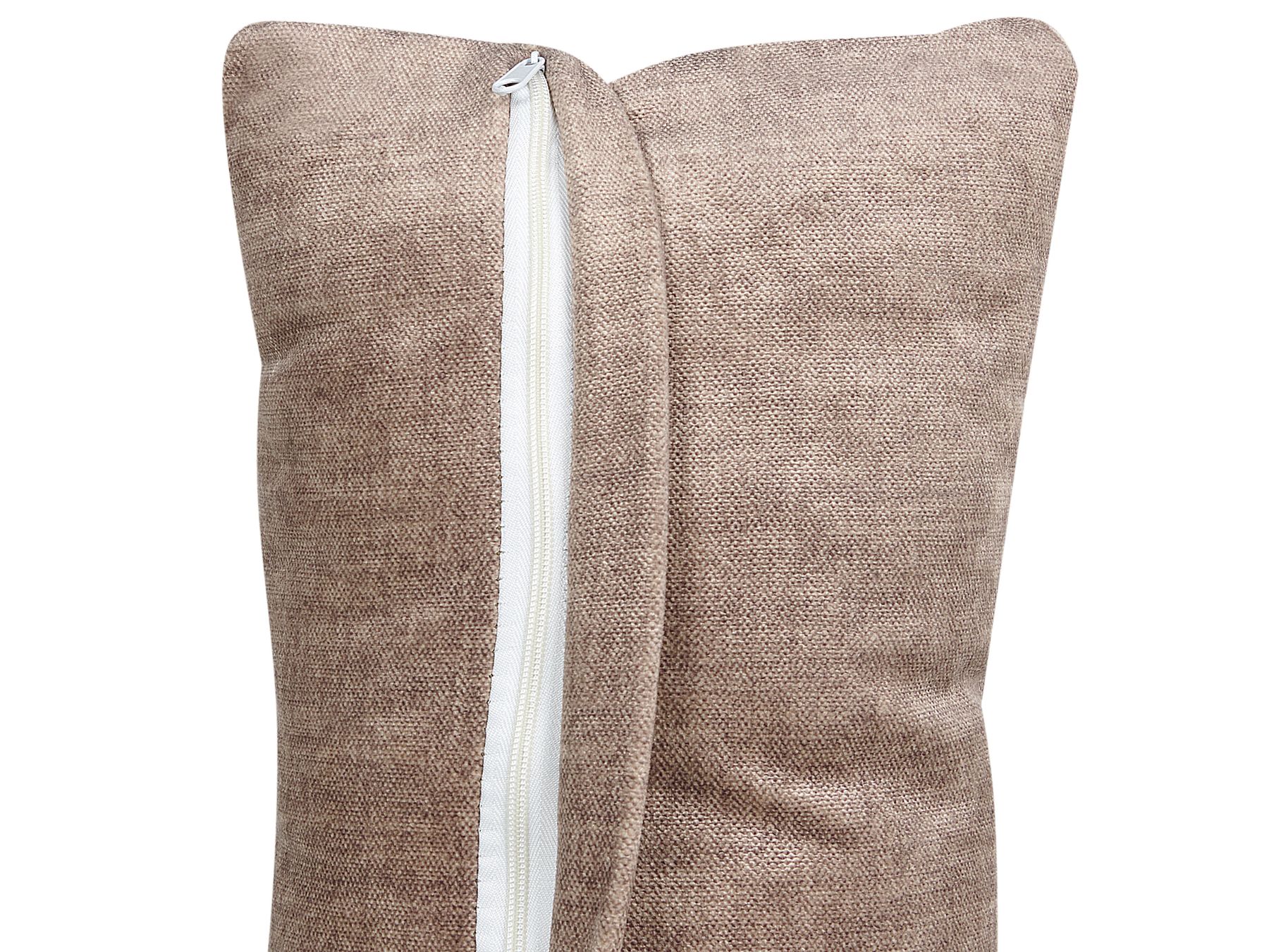 Left Hand 2-Seater Modular Fabric Corner Sofa with Ottoman Brown HELLNAR