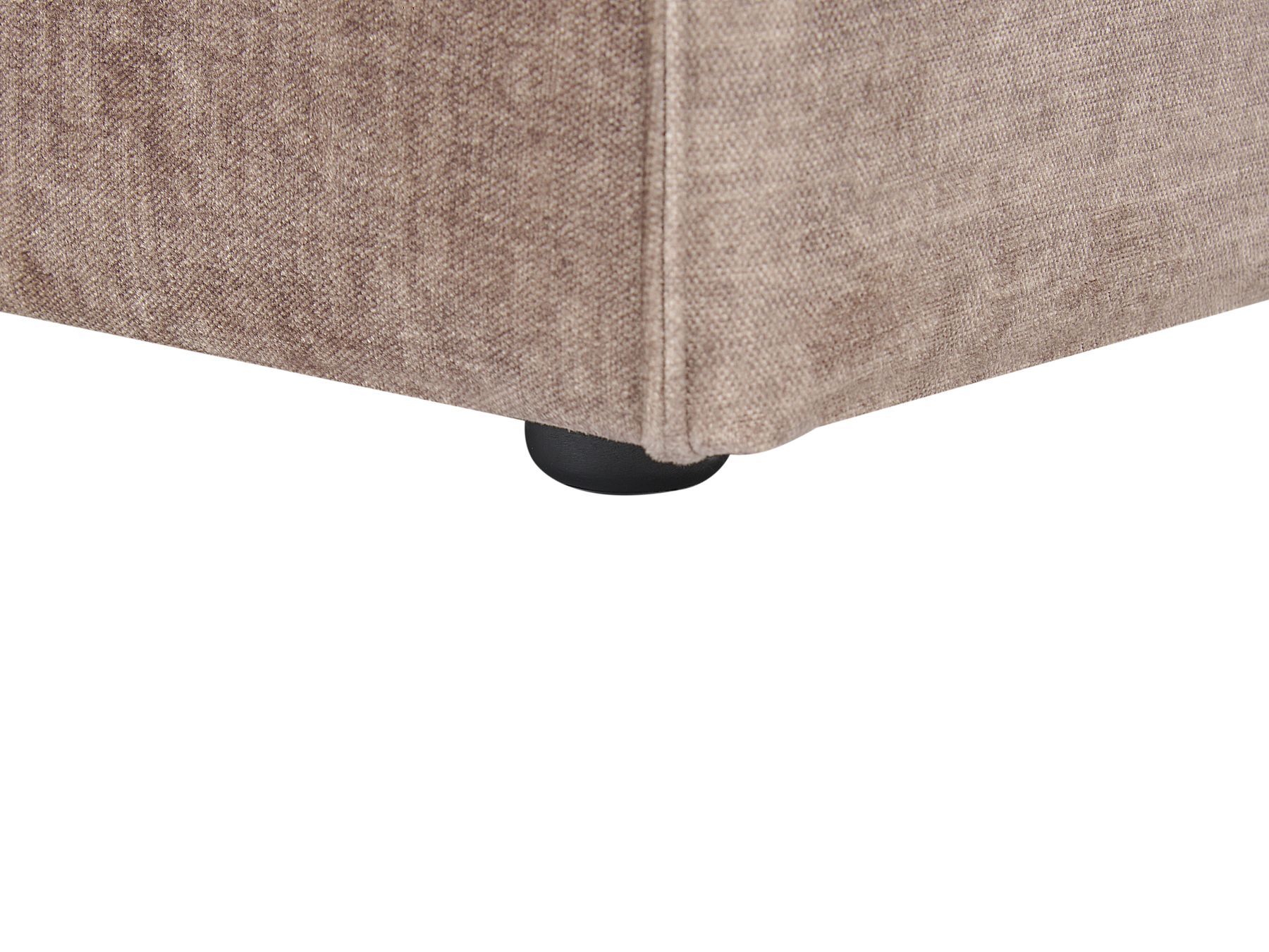 Left Hand 2-Seater Modular Fabric Corner Sofa with Ottoman Brown HELLNAR