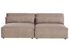 2 Seater Modular Armless Fabric Sofa Brown