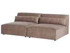 2 Seater Modular Armless Fabric Sofa Brown HELLNAR