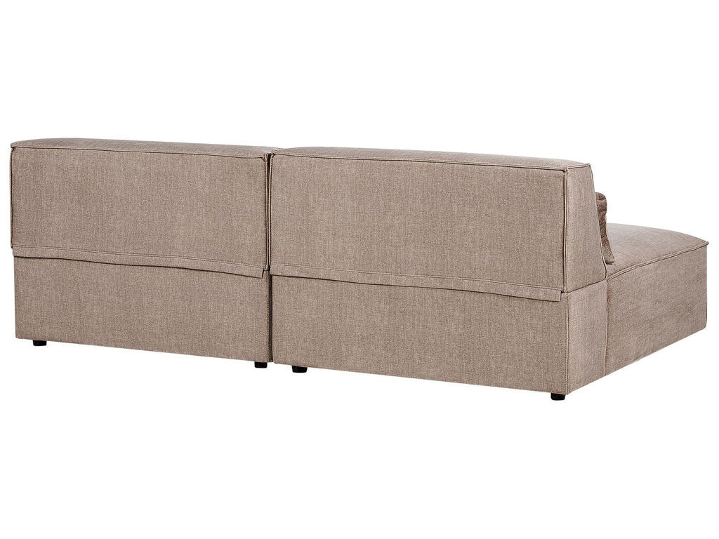2 Seater Modular Armless Fabric Sofa Brown HELLNAR