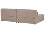 2 Seater Modular Armless Fabric Sofa Brown HELLNAR