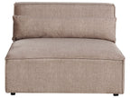 2 Seater Modular Armless Fabric Sofa Brown HELLNAR
