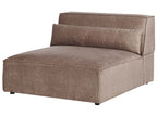 2 Seater Modular Armless Fabric Sofa Brown HELLNAR