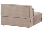 2 Seater Modular Armless Fabric Sofa Brown HELLNAR