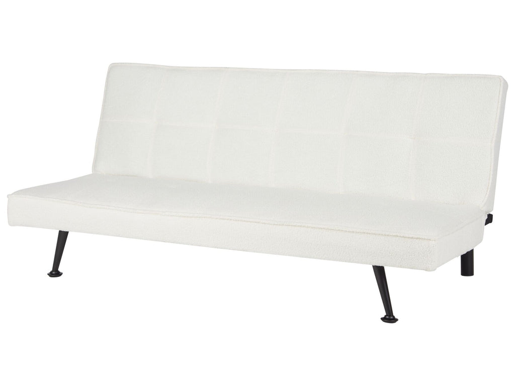 Sofa Bed HASLE Boucle White 3 Seater