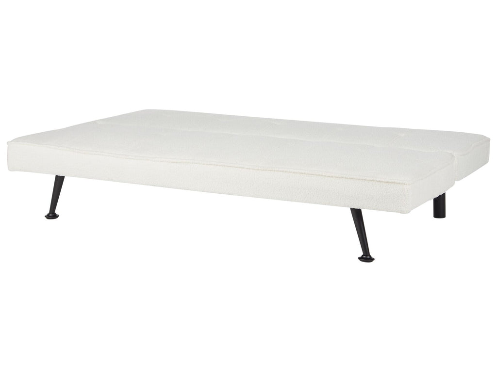Sofa Bed HASLE Boucle White 3 Seater