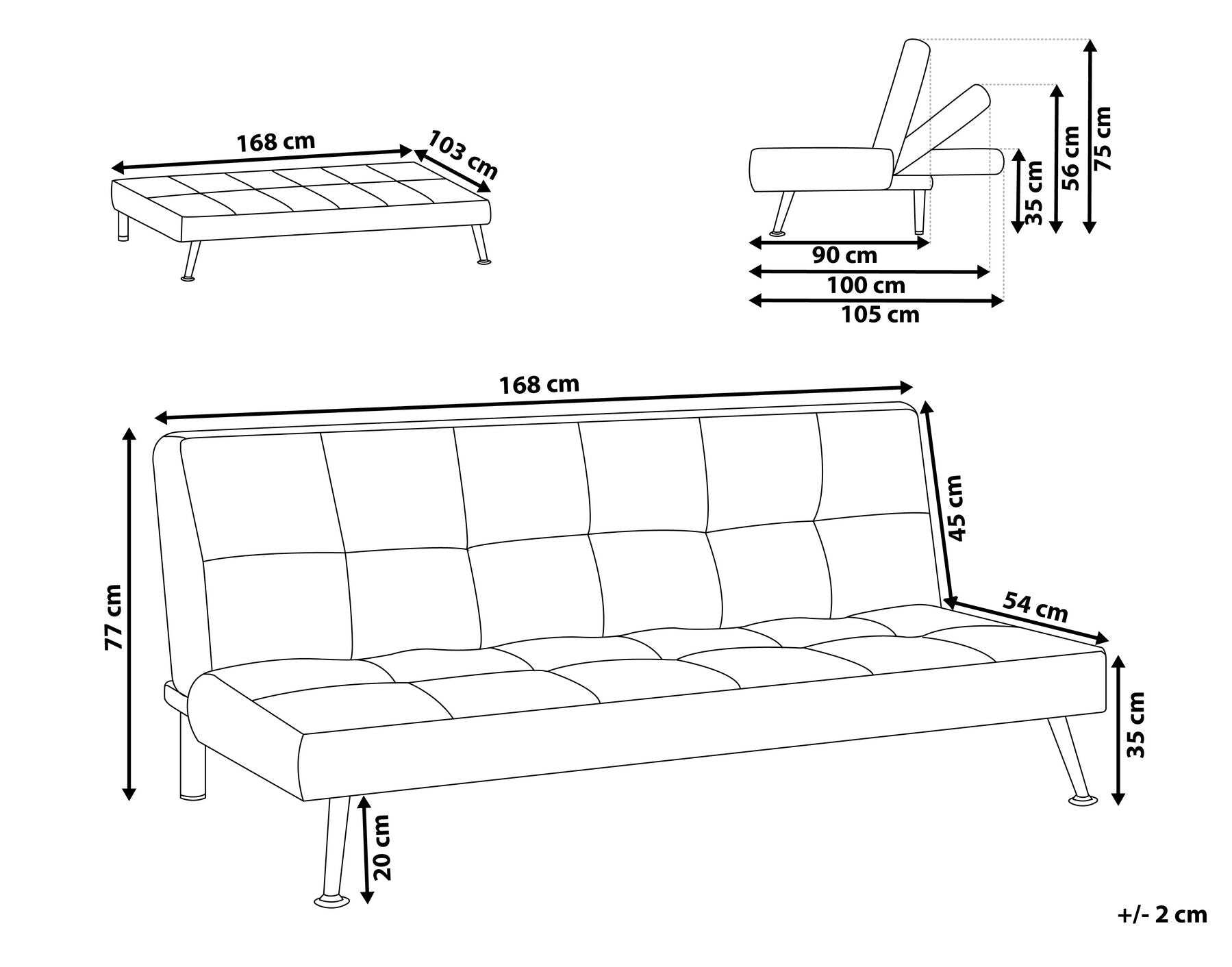 Sofa Bed HASLE Boucle White 3 Seater
