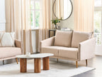 2 Seater Velvet Sofa Beige MAURA