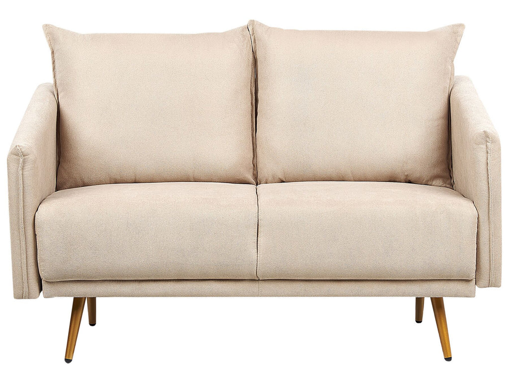 2 Seater Velvet Sofa Beige MAURA