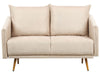 2 Seater Velvet Sofa Beige