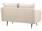 2 Seater Velvet Sofa Beige MAURA