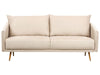 3 Seater Velvet Sofa Beige