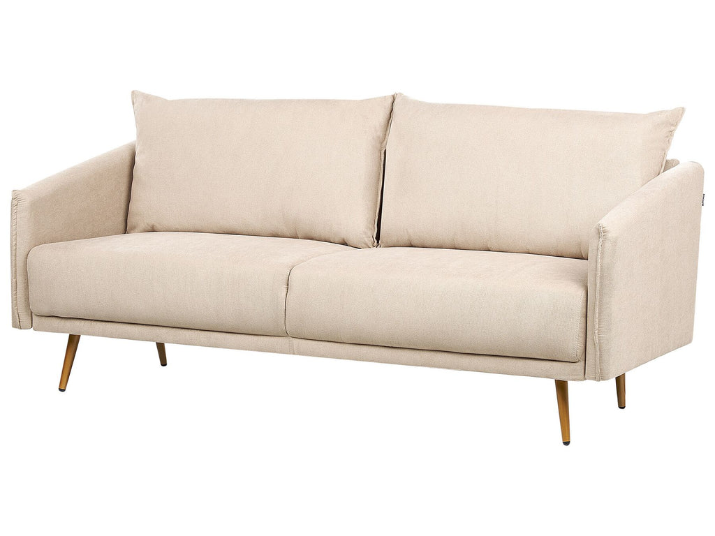 3 Seater Velvet Sofa Beige MAURA