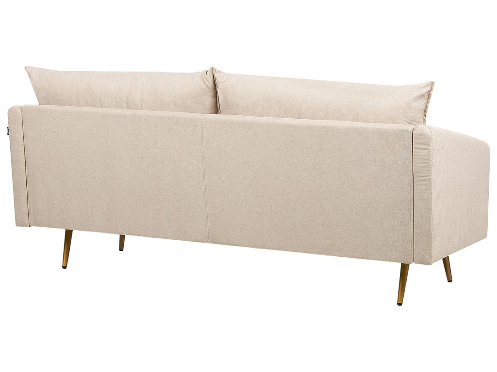 3 Seater Velvet Sofa Beige MAURA