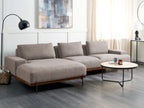 Corner Sofa MARIFERD Fabric Light Brown 3 Seater Right Hand