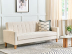 Sofa Bed VEHKOO Fabric Off-White 3 Seater