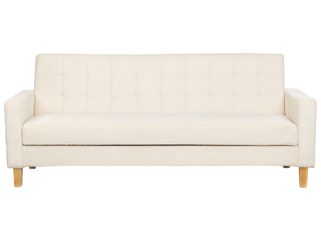 Sofa Bed VEHKOO Fabric Off-White 3 Seater