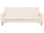 Sofa Bed VEHKOO Fabric Off-White 3 Seater