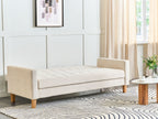 Sofa Bed VEHKOO Fabric Off-White 3 Seater