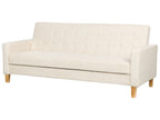 Sofa Bed VEHKOO Fabric Off-White 3 Seater
