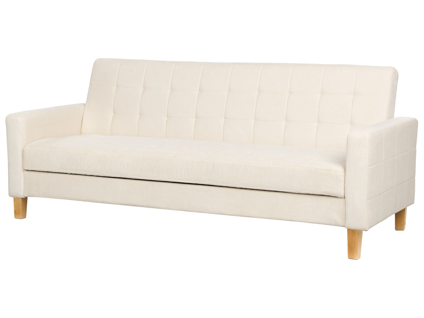 Sofa Bed VEHKOO Fabric Off-White 3 Seater