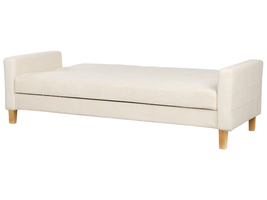 Sofa Bed VEHKOO Fabric Off-White 3 Seater